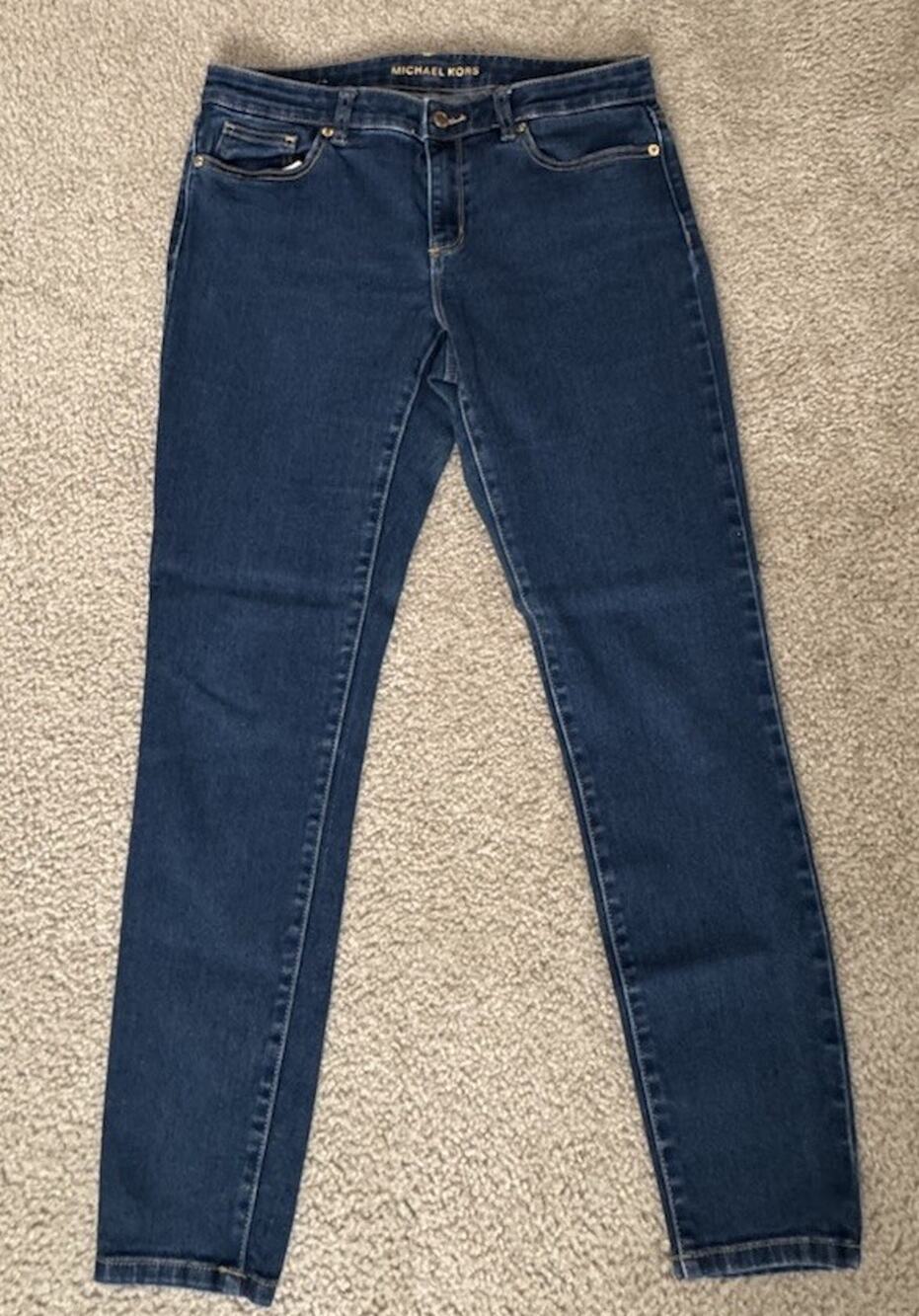 Michael Kors Izzy Skinny Jeans Womens 8 Dark Wash Blue Stretch Denim Mid Rise